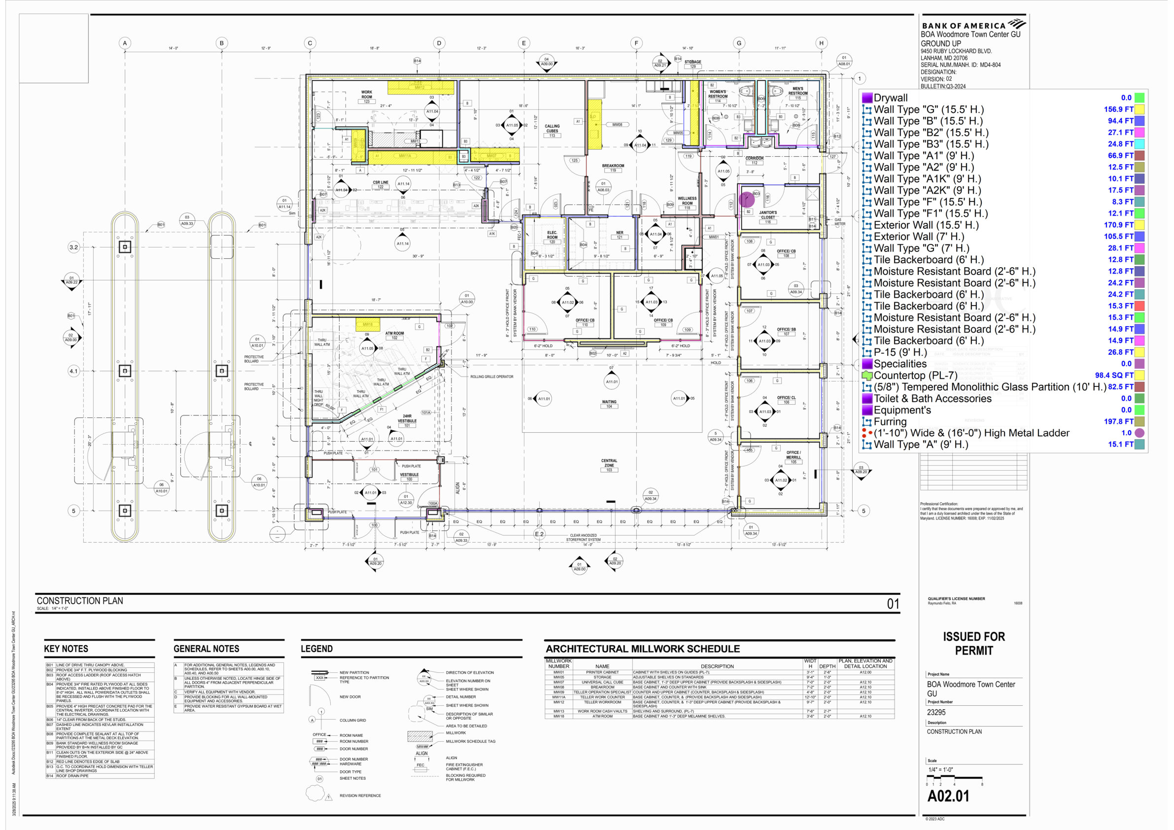 Drywall & partitions takeoff drawing